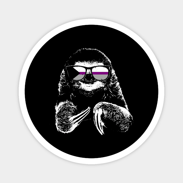 Pride Sloth Demisexual Pride Flag Sunglasses Magnet by wheedesign